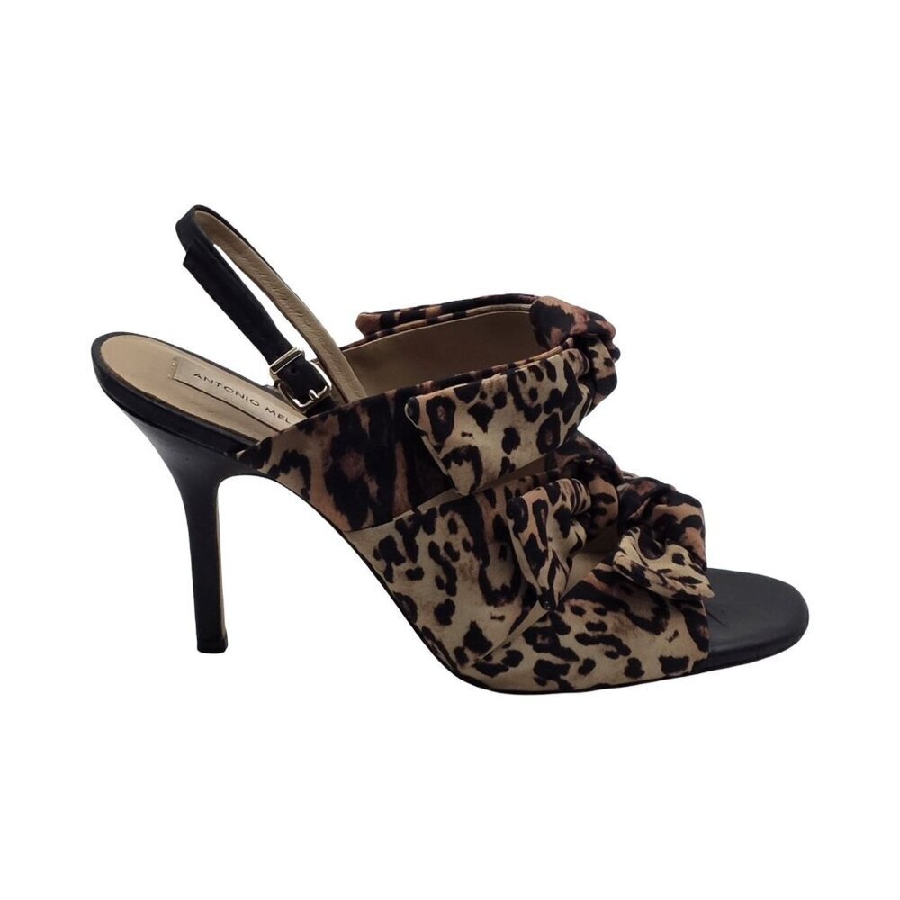 Women's - Antonio Melani Vilada Triple Bow Leopard Slingback Heels, Size 10 - Picture 6 of 8